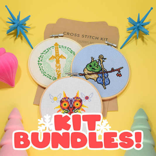 Holiday Bundle - Majora's Mask, Korok and Master Sword Cross Stitch Kits